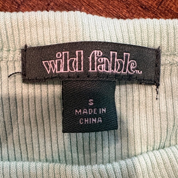 wild fable Mint Ribbed Shell-Embroidered Tank Top - Picture 4 of 5